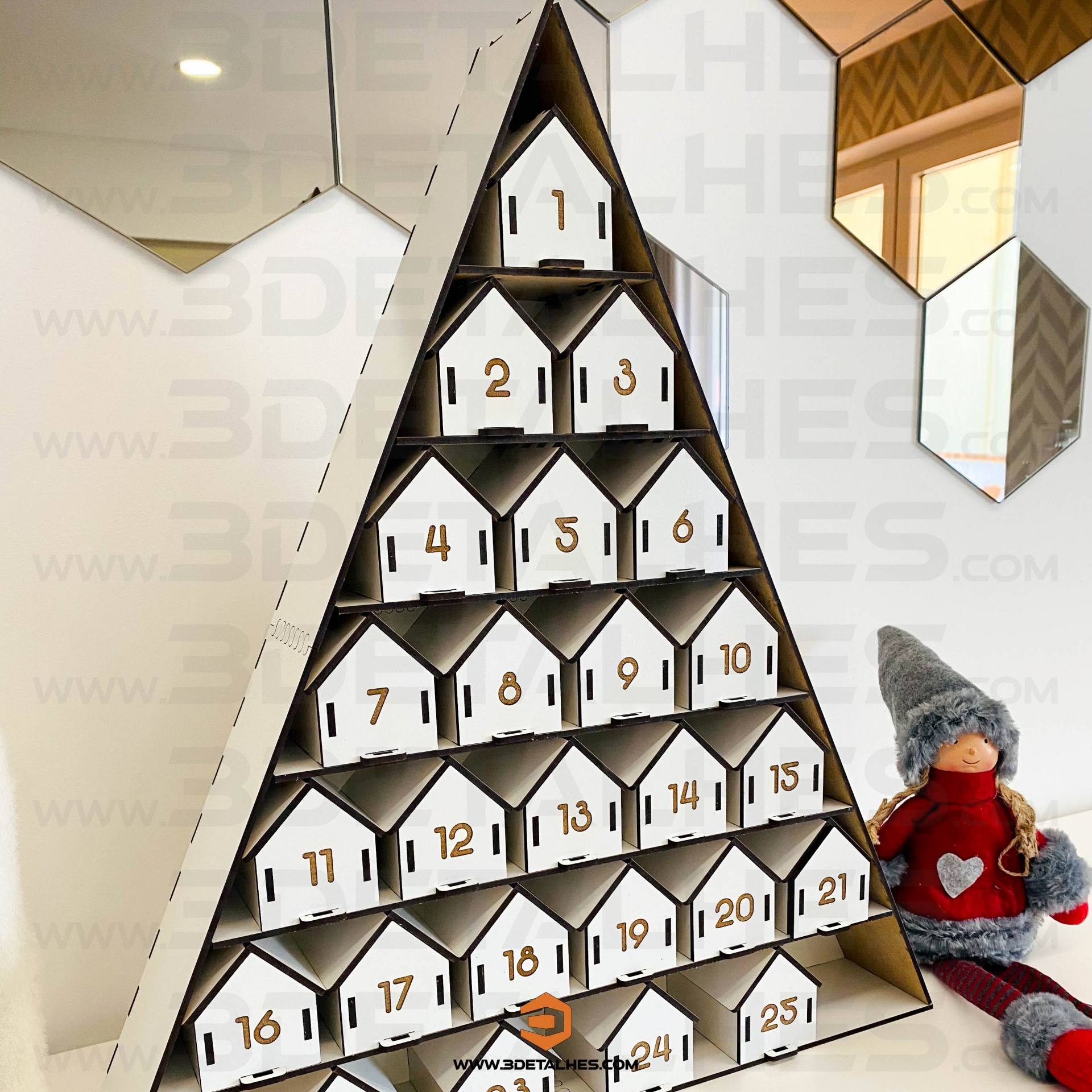Calendário do Advento - Modelo Árvore