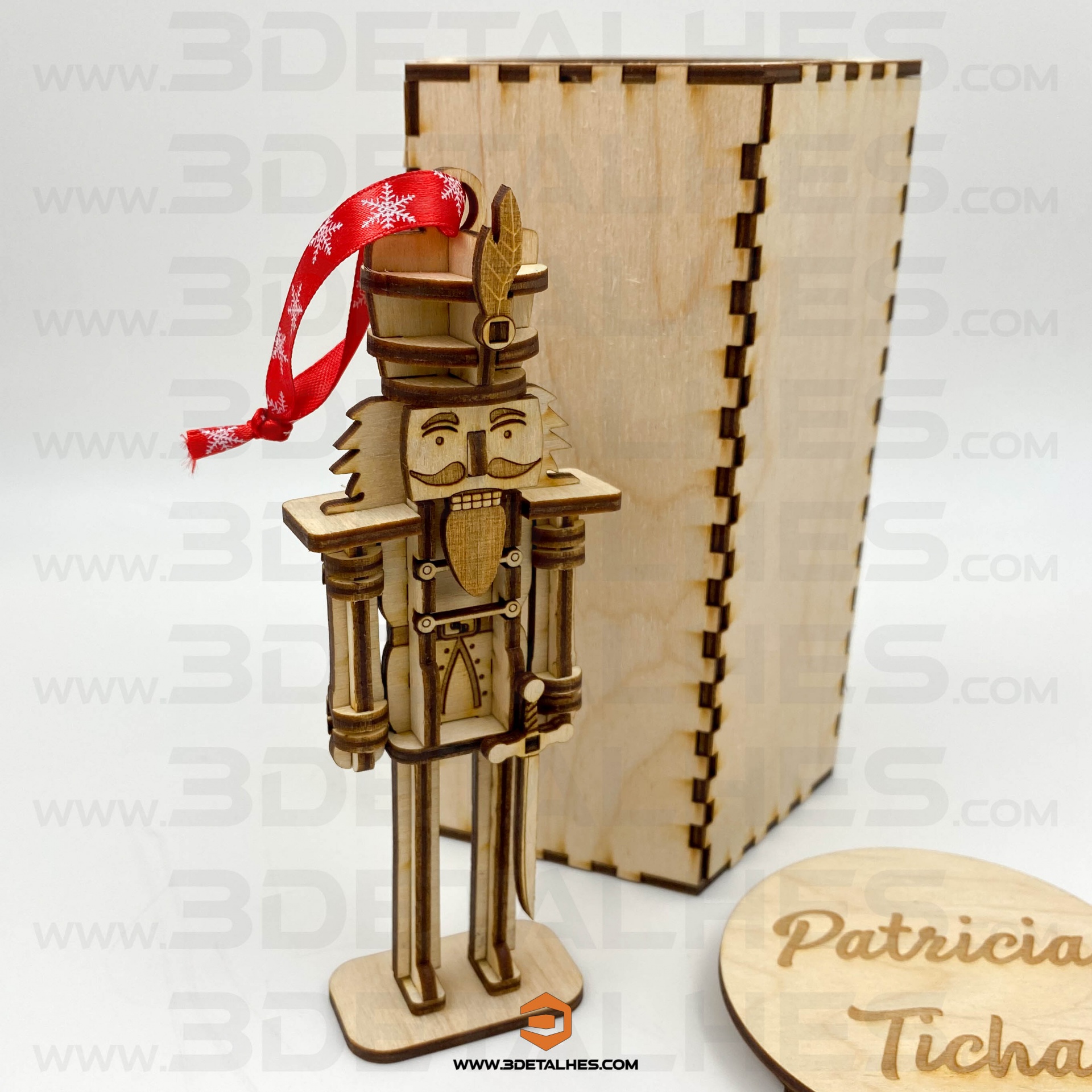 Soldadinho Quebra-Nozes com Caixa