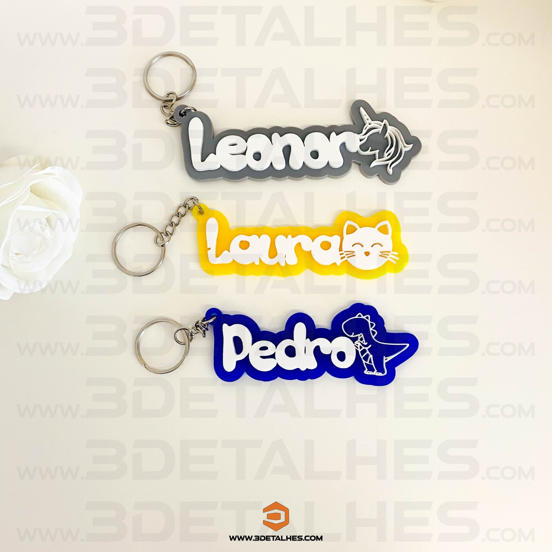 Porta Chave com nome em 3D