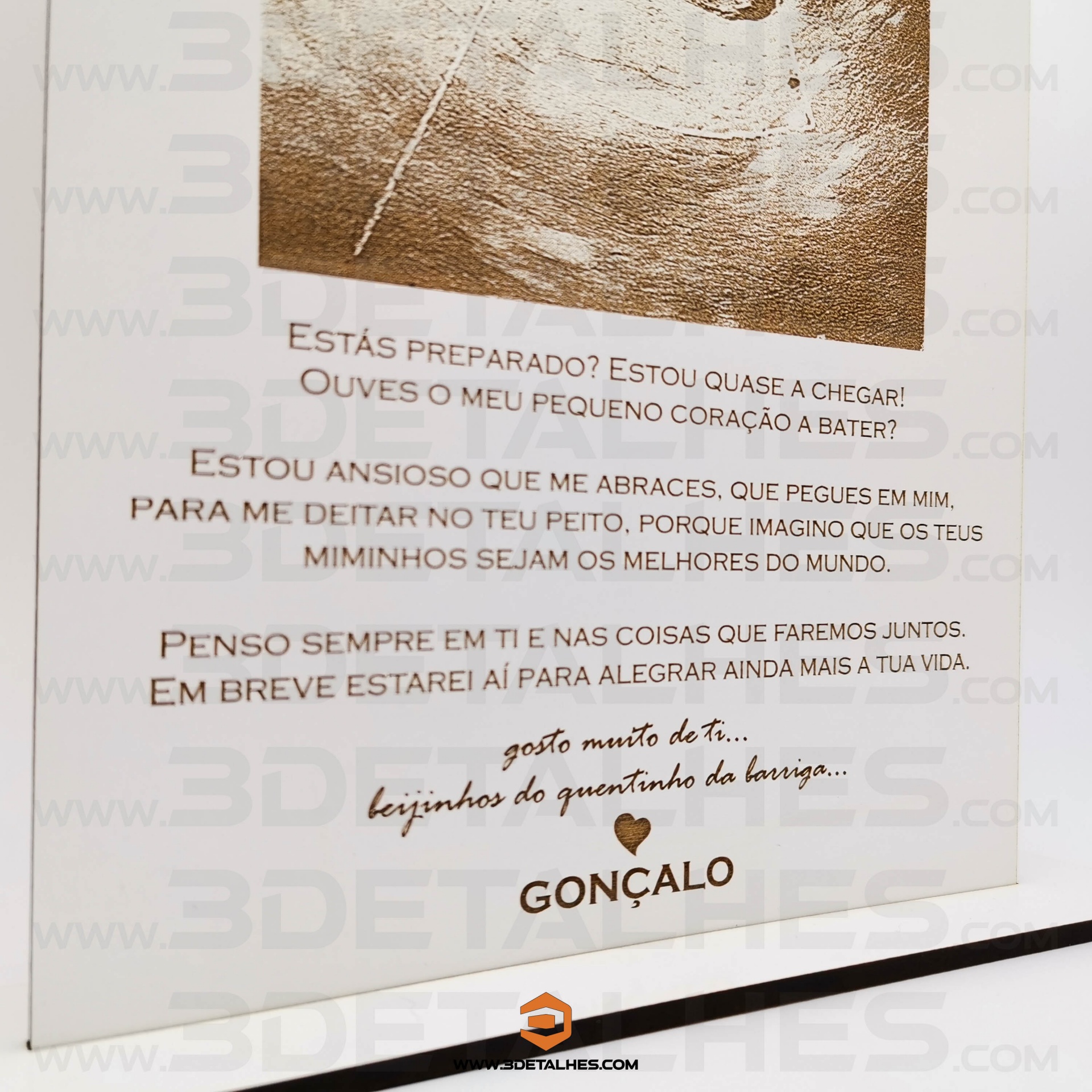 Placa com foto para o Futuro Papá