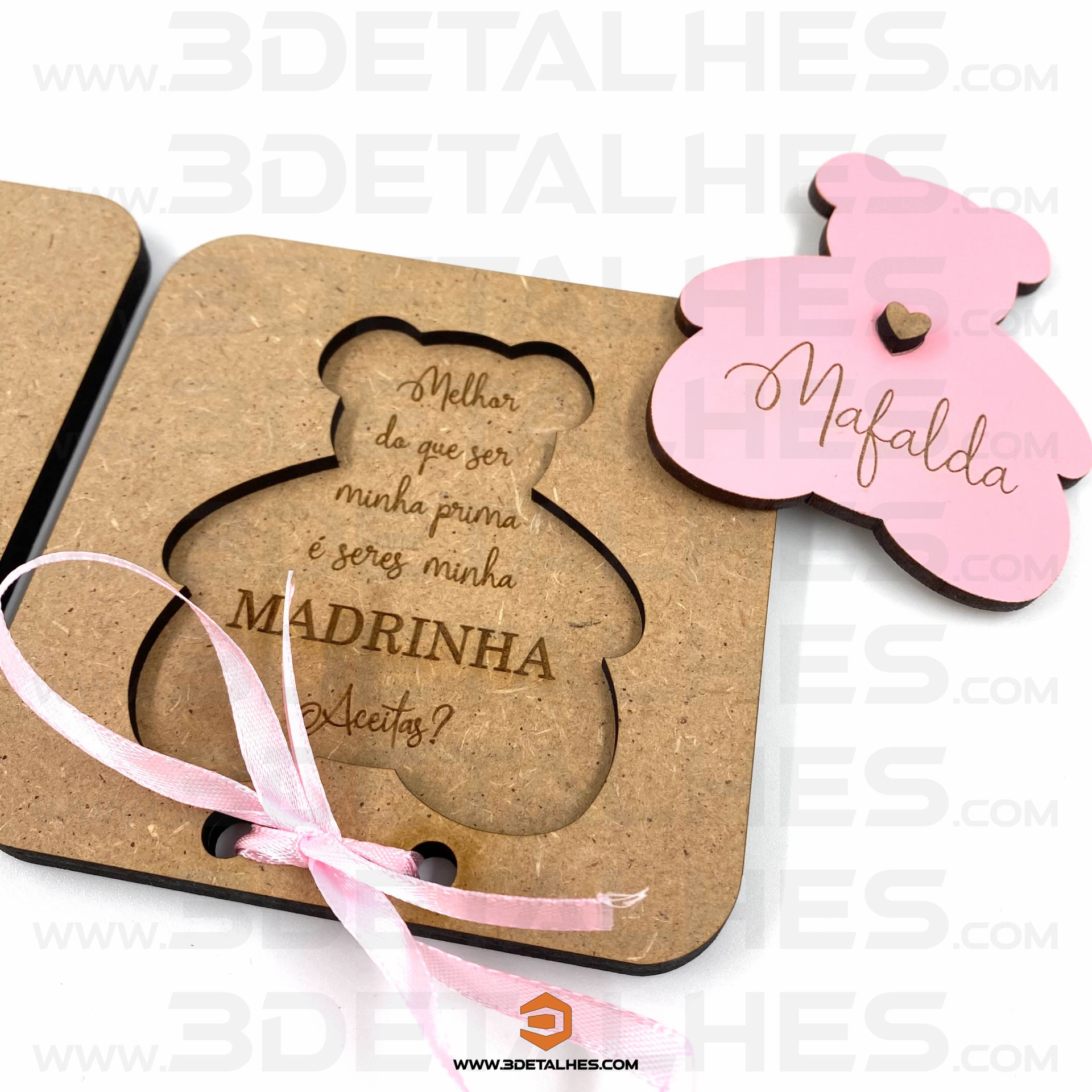 Convite Padrinhos - Ursinho