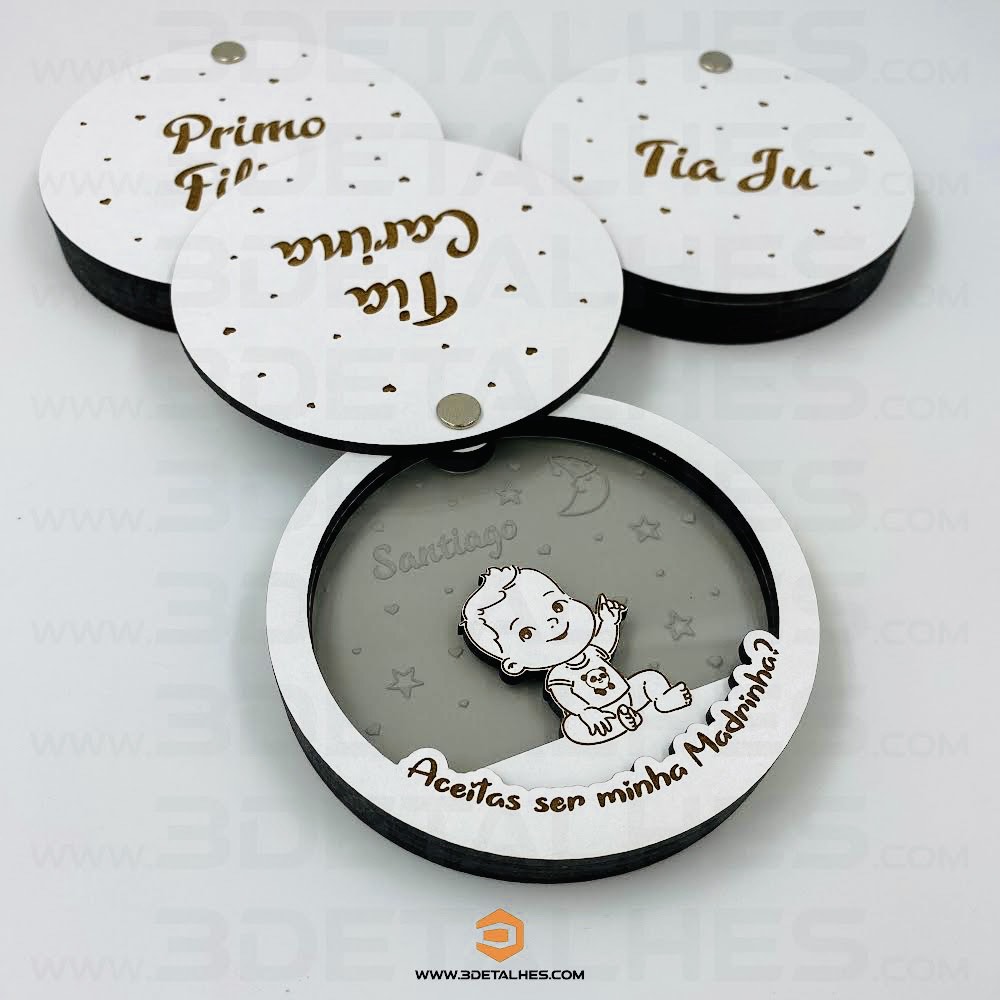 Convite Padrinhos - Circular