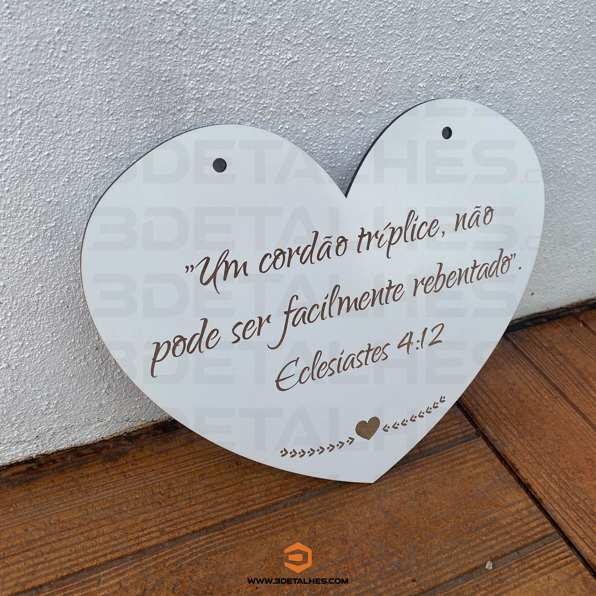 Placa Entrada dos Noivos - Coração