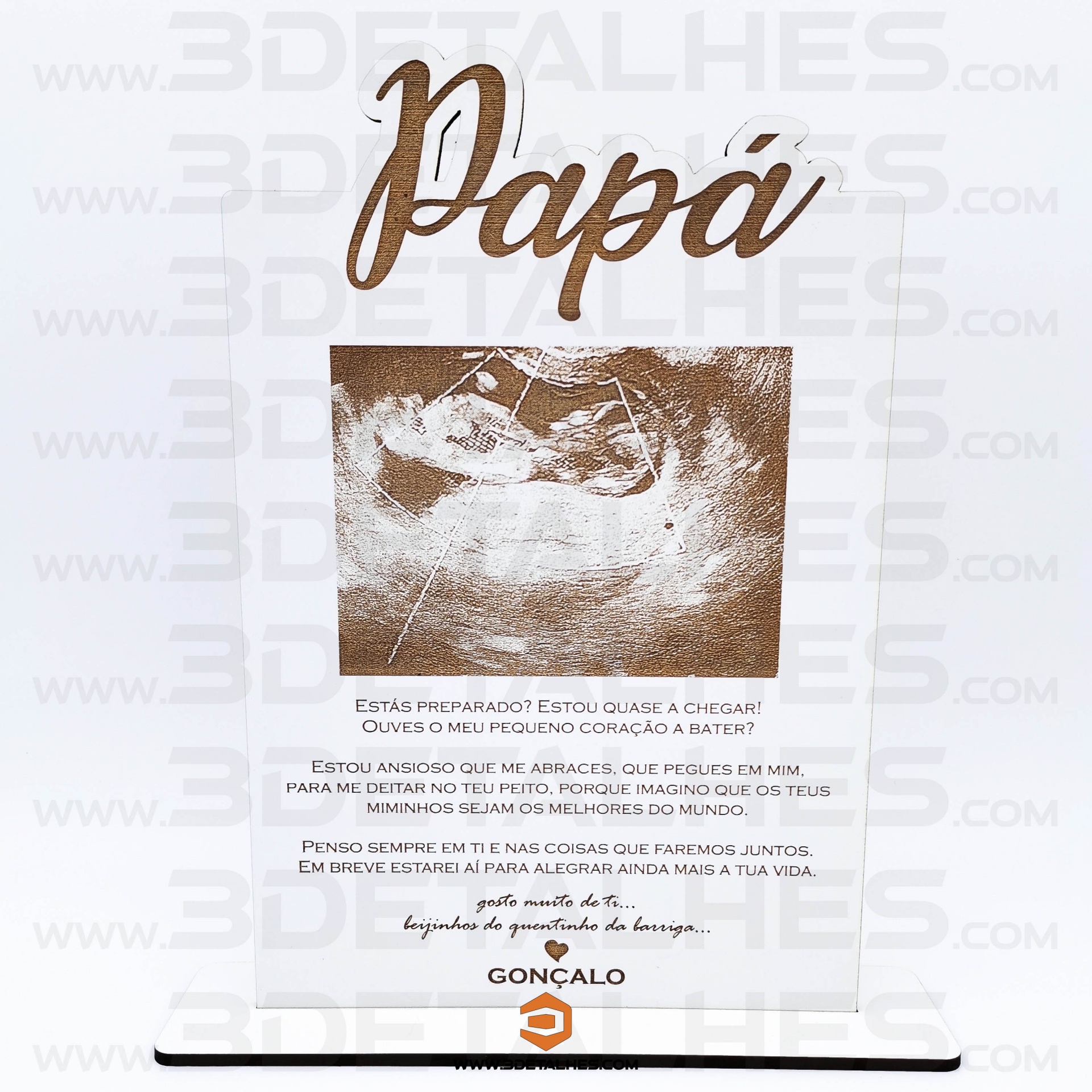Placa com foto para o Futuro Papá