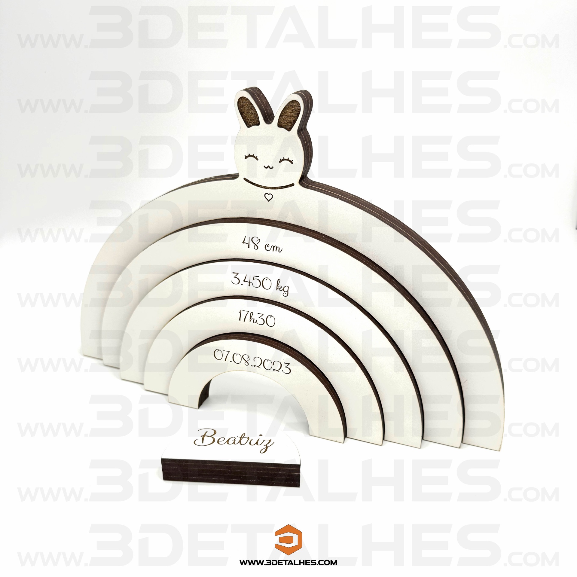 Arco-Íris Coelho com Dados de Nascimento