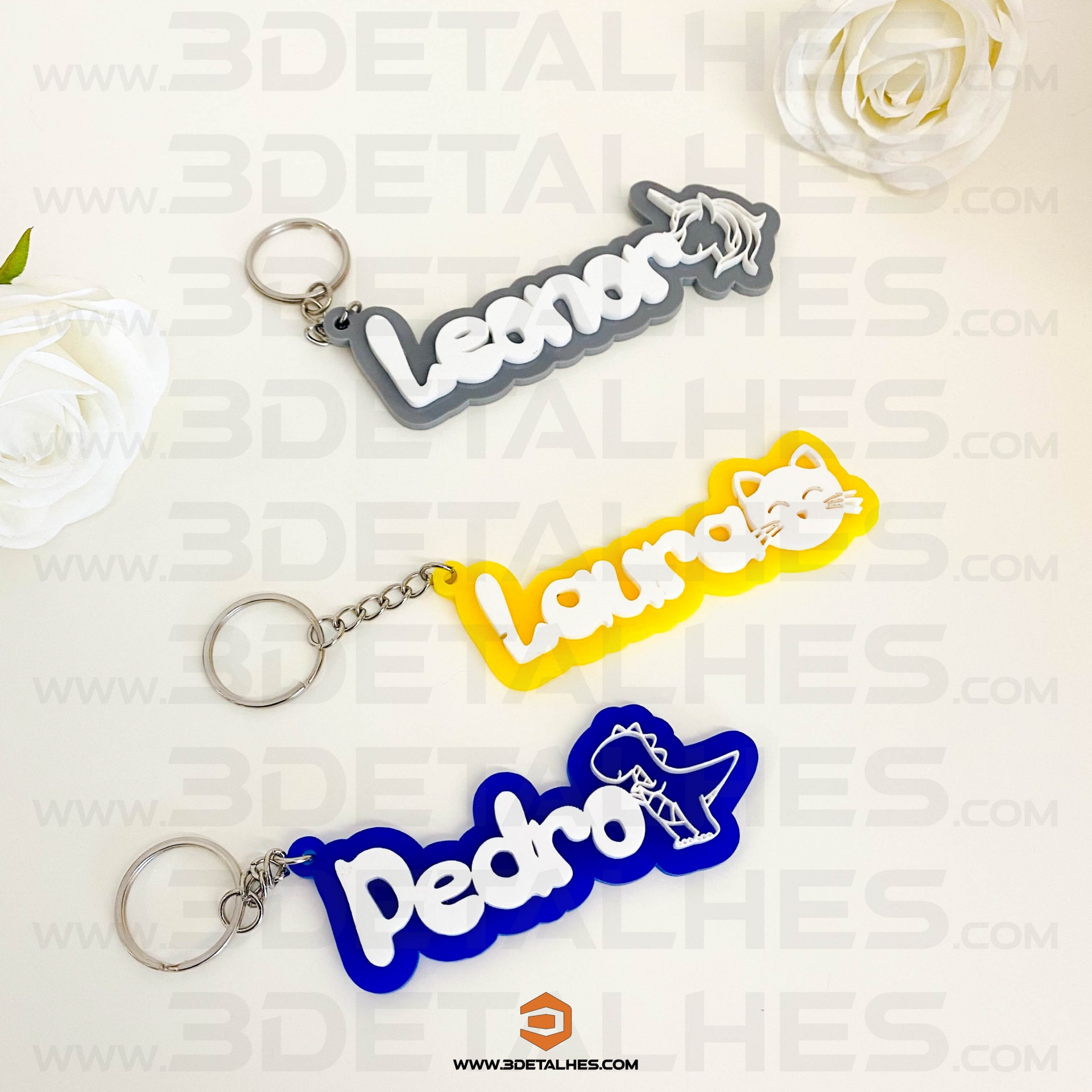 Porta Chave com nome em 3D