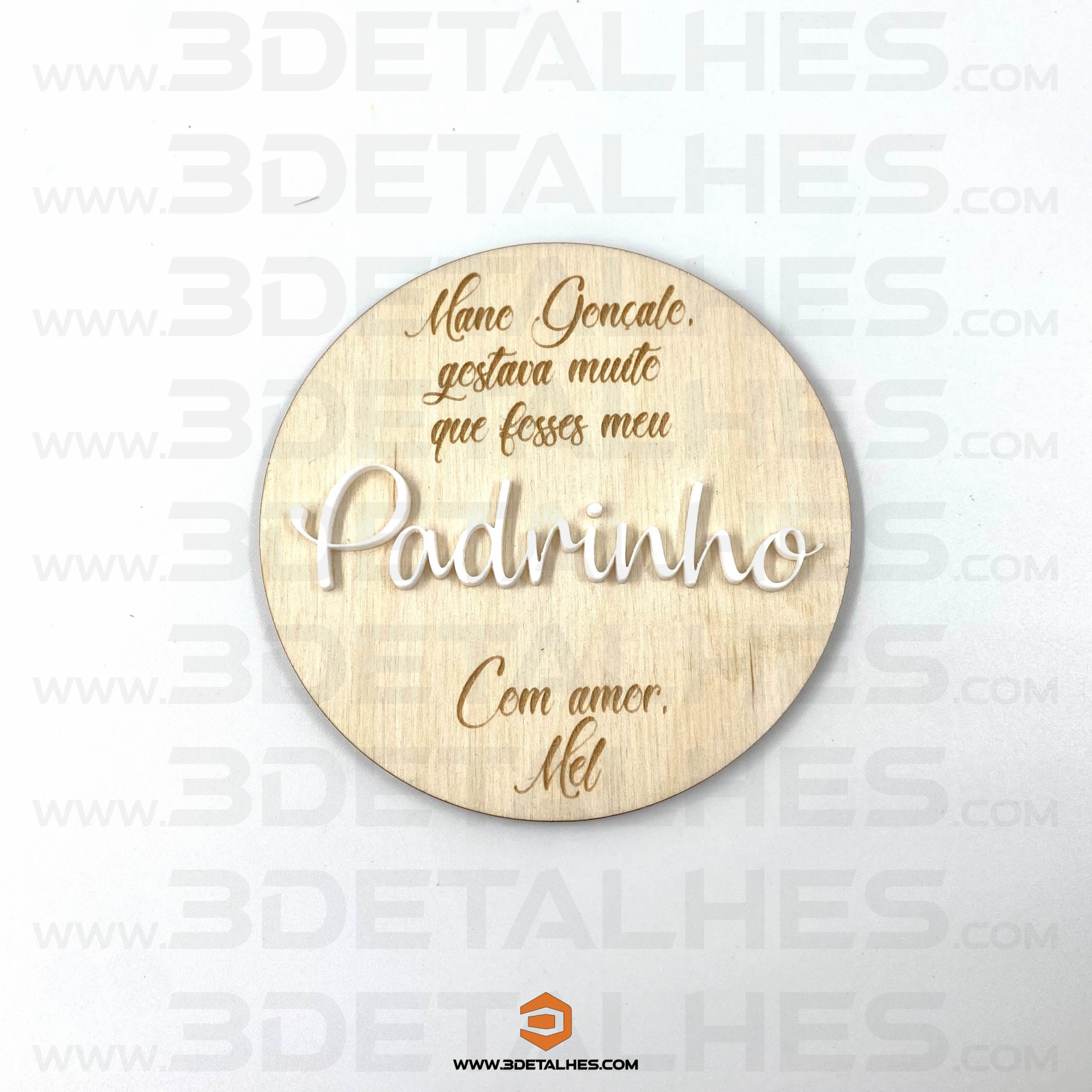 Convite Padrinhos - Contraplacado