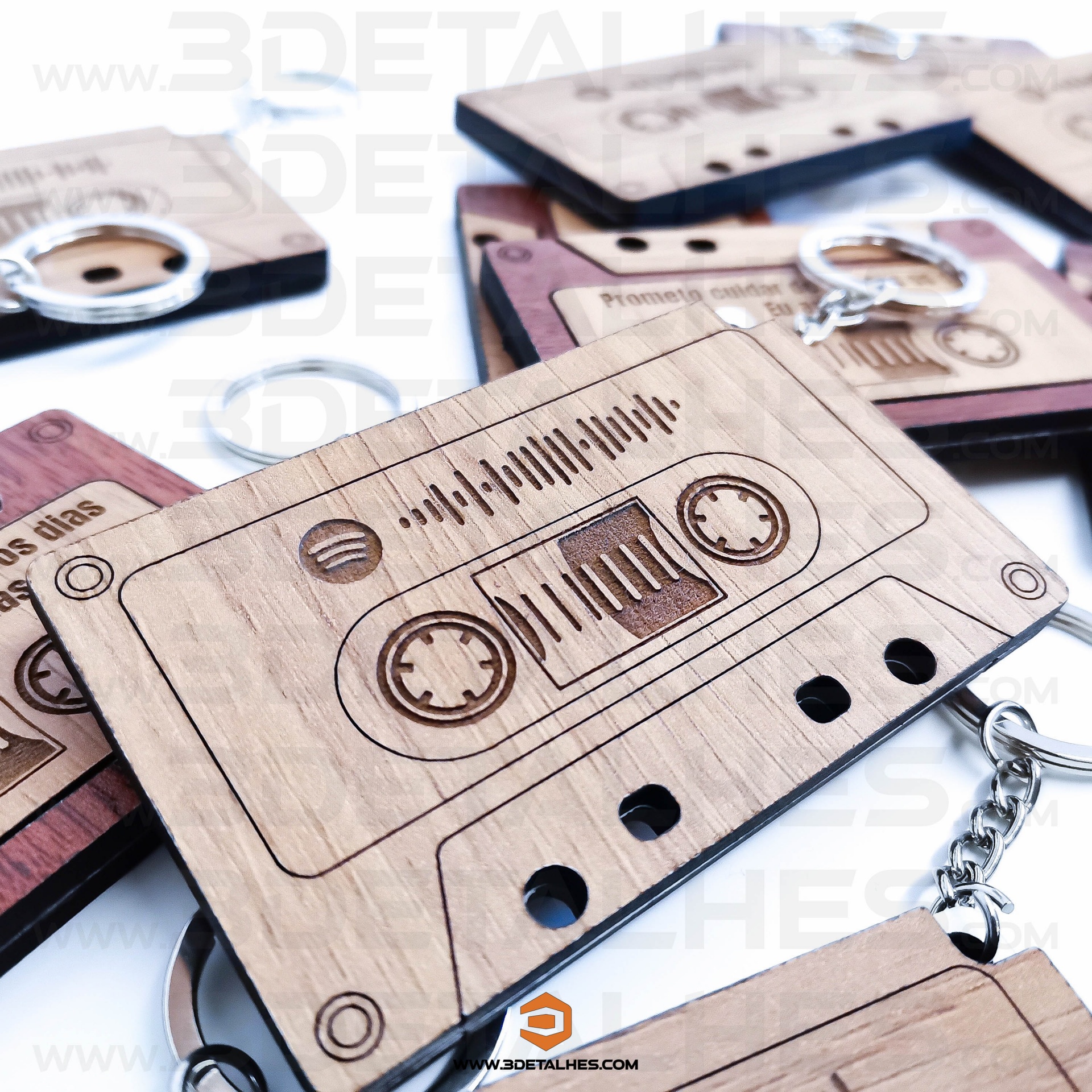 Porta Chave Cassete com Código Spotify