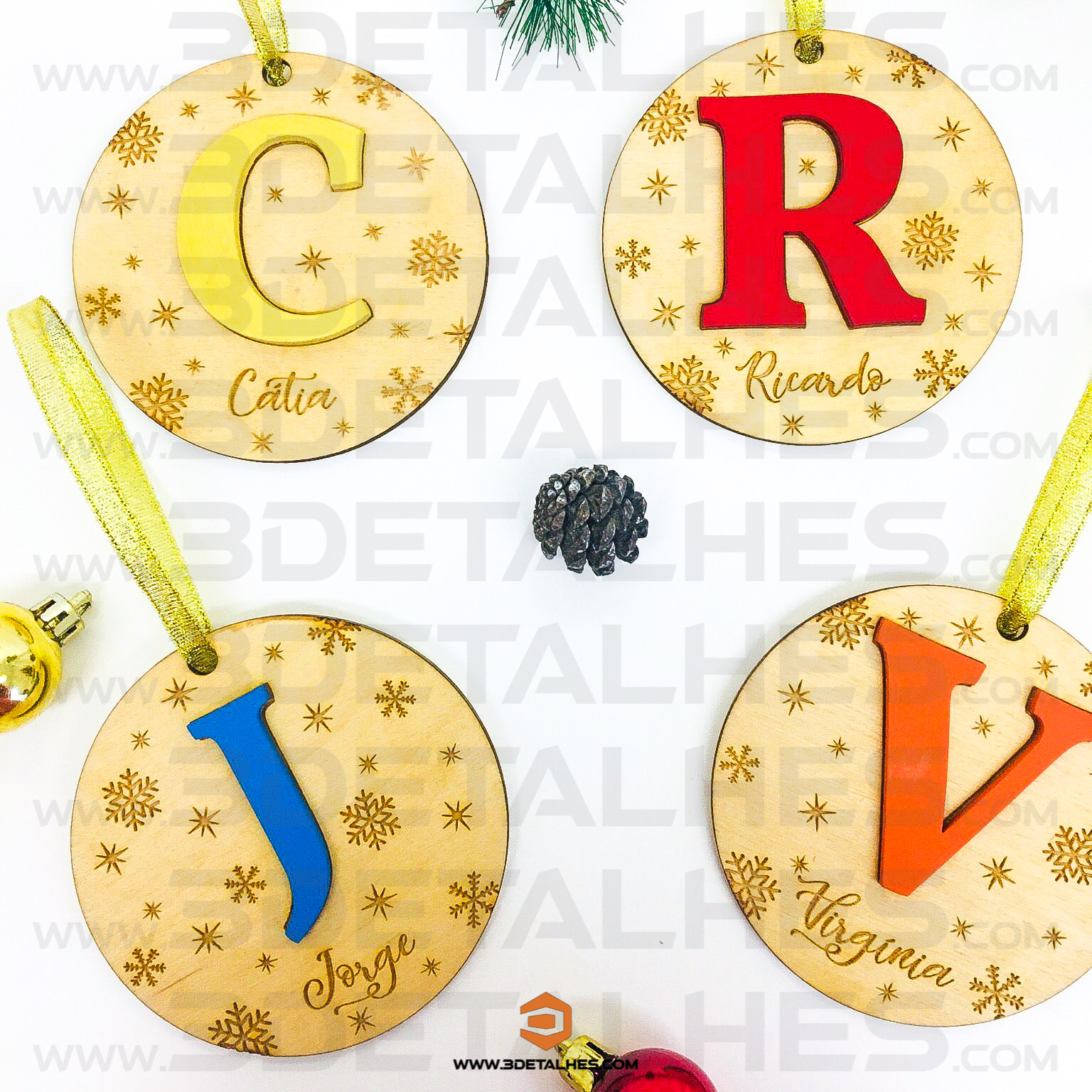 Bola de Natal - Letra Sobreposta