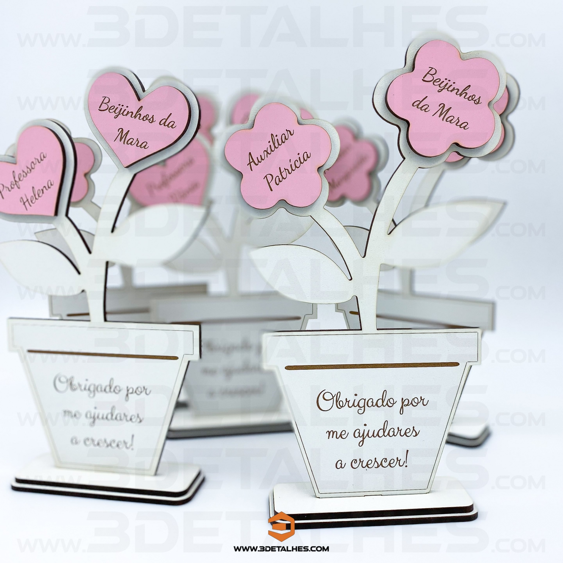 Lembrança Vaso com Flores/Corações