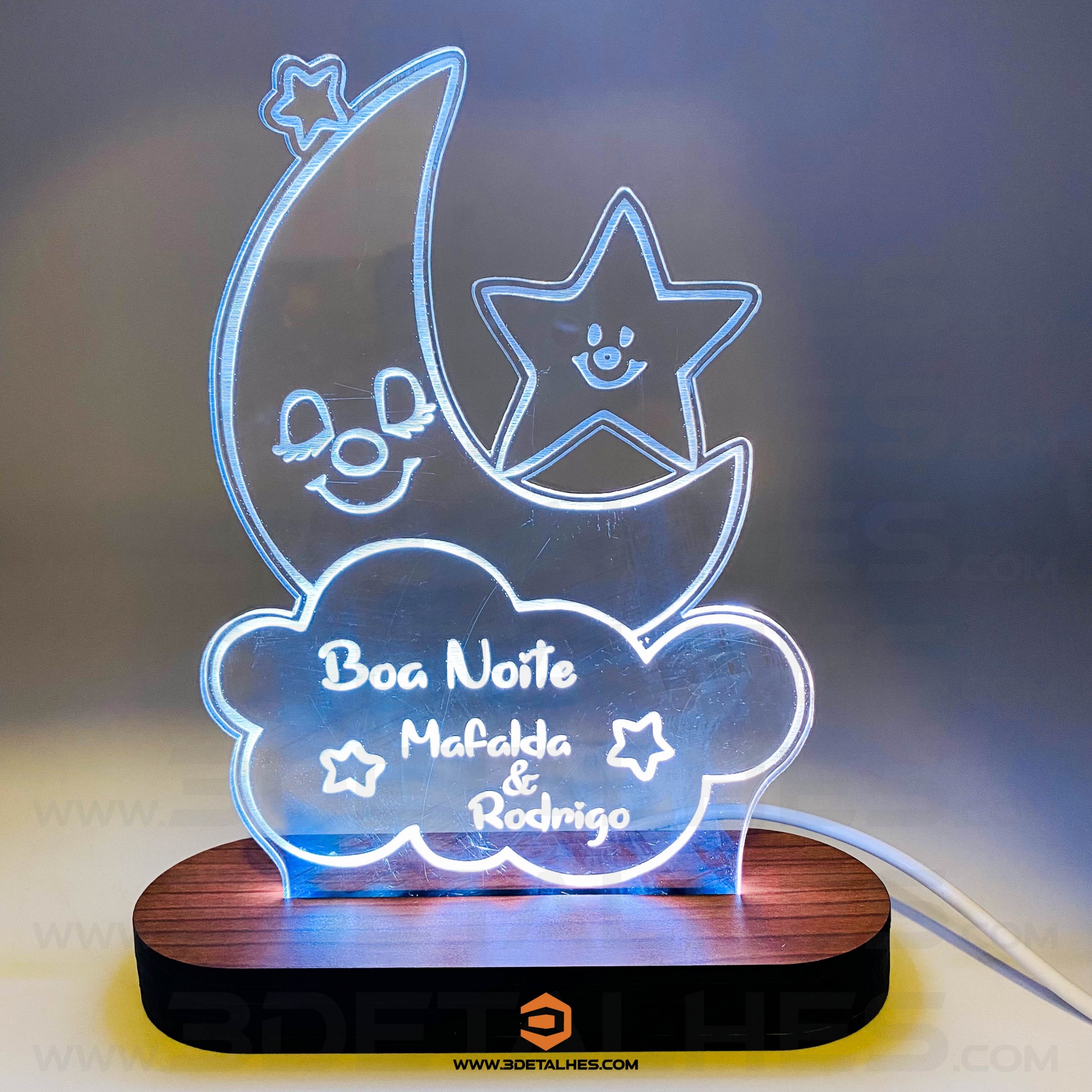 Candeeiro Led - Lua / Nuvem