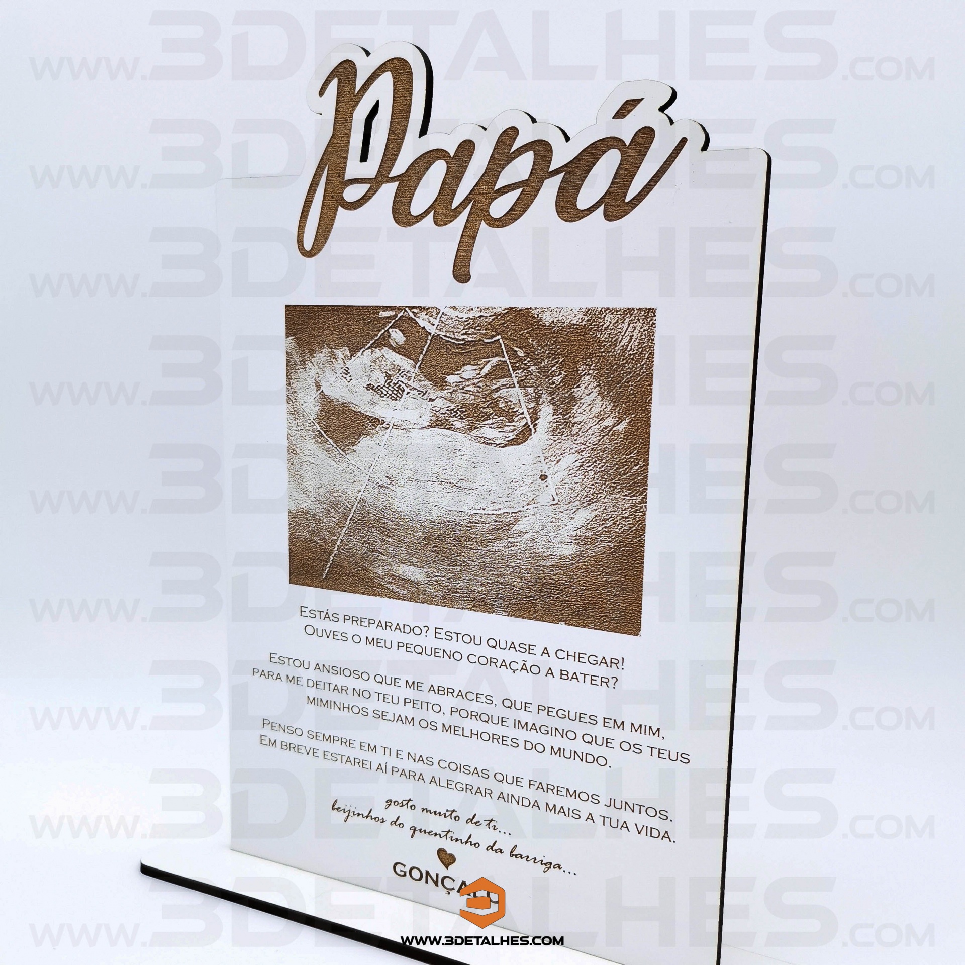 Placa com foto para o Futuro Papá