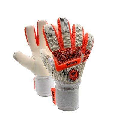 Par de luvas guarda-redes branco e laranja com GoGrip