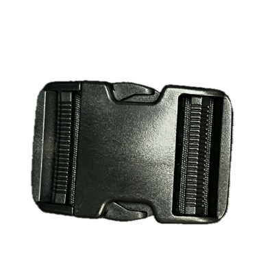 Fecho preto de plástico para cinta, visto de cima