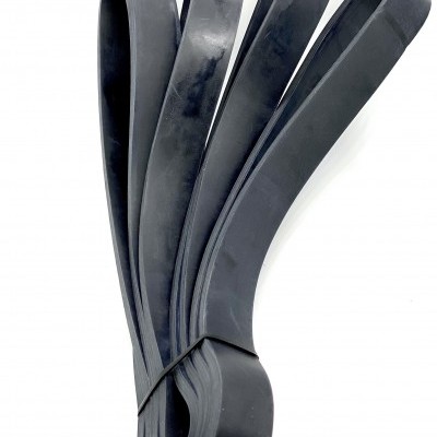 Faixa preta de resistência em borracha dobrada com fita elástica