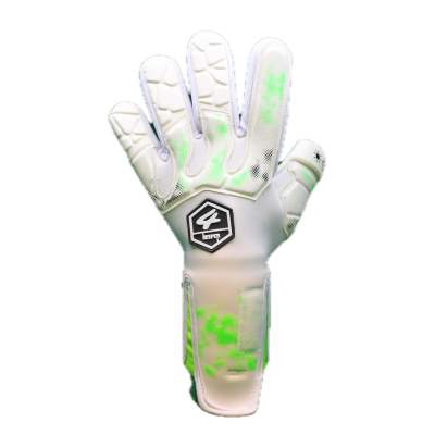 Luva de guarda-redes branca com detalhes verdes fluorescentes