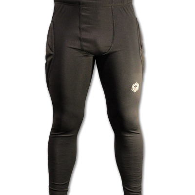 Leggings masculinas pretas elásticas com bolsos e logotipo branco