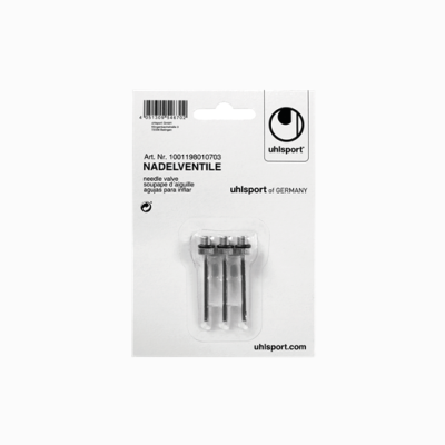 Pacote de três agulhas deventiladas uhlsport em embalagem branca.