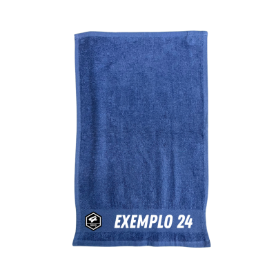 Toalha azul com bordado branco EXEMPLO 24