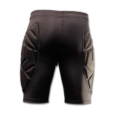 Calções pretos com preenchimento acolchoado geométrico nas laterais