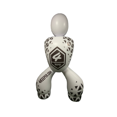 Boneco insuflável branco com padrões geométricos pretos e logótipo 4KEEPER®