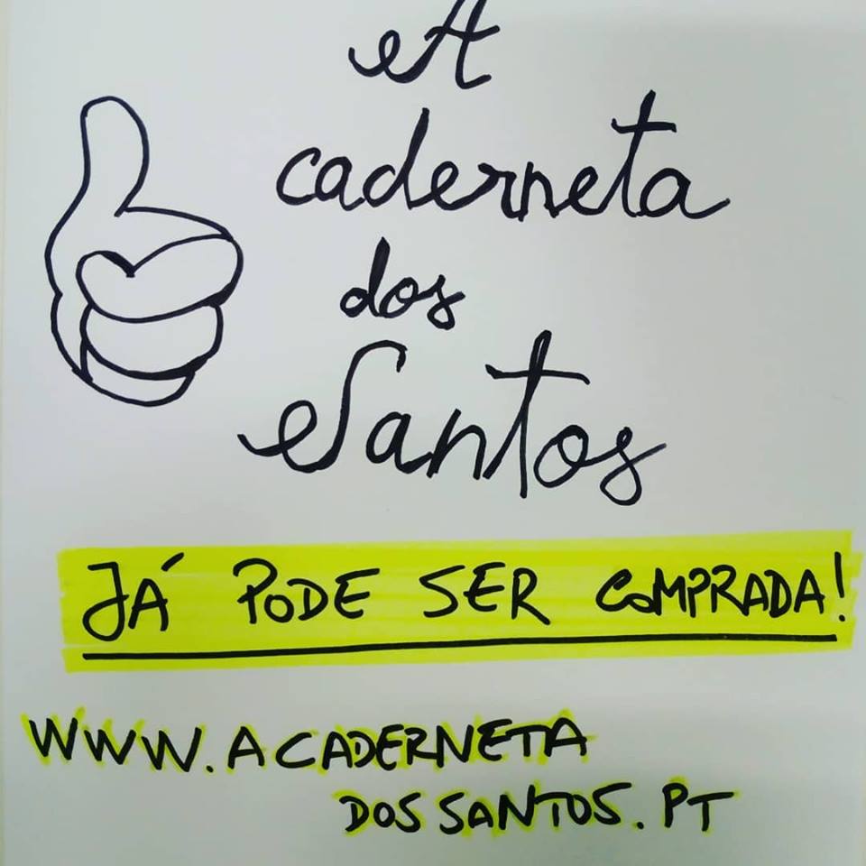 Cartaz manuscrito com texto promocional e desenho de polegar para cima