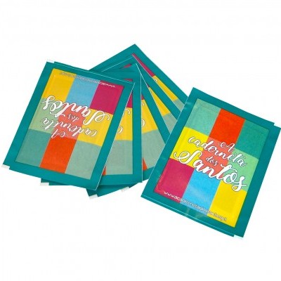 Folhas de cartolina colorida com texto 'cartolina colorida 5 cantos'