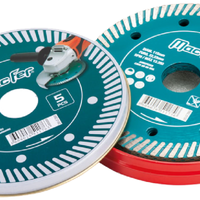 Conjunto de discos de corte Macfer para cerâmica com embalagem vermelha