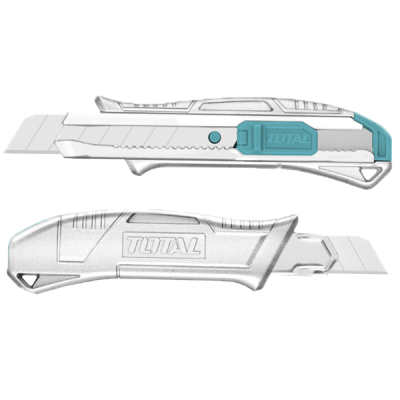 Dois estiletes metálicos com lâminas retráteis com marca TOTAL