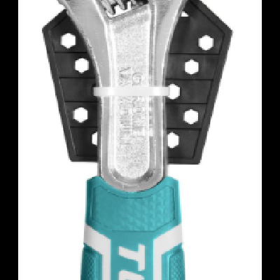 Chave inglesa ajustável TOTAL com punho azul e corpo metálico prateado