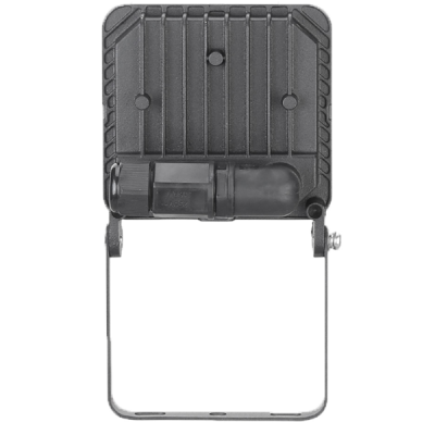 Reflector LED preto quadrado visto de trás