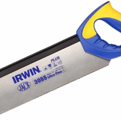 Serra manual IRWIN azul e amarelo com lâmina metálica