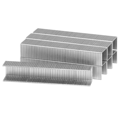 Conjunto de grampos metálicos prateados organizados em blocos
