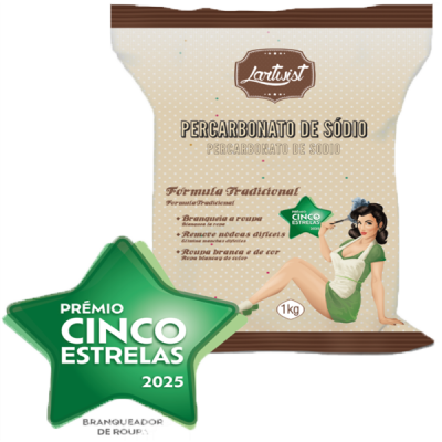 Embalagem de Percarbonato de Sódio Lartwist com selo PRÉMIO CINCO ESTRELAS 2025