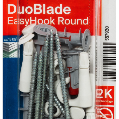 Conjunto de buchas e parafusos Fischer DuoBlade EasyHook Round