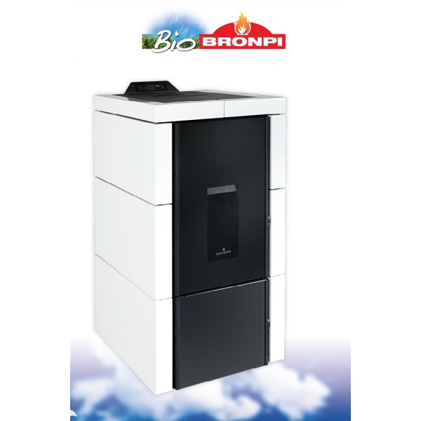 CARLOTA MF HIDRO Estufa metálica branca e preta com painel frontal preto