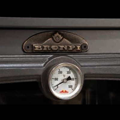 Mostrador metálico de forno com temperatura e placa BRONPI