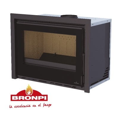 Insert de lareira BRONPI preto e cinzento com vidro para fogo