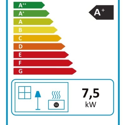 Etiqueta energética UE ECOFOREST MOON II 7,5 kW classificação A+