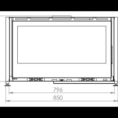 Desenho técnico de estrutura retangular com medidas em milímetros