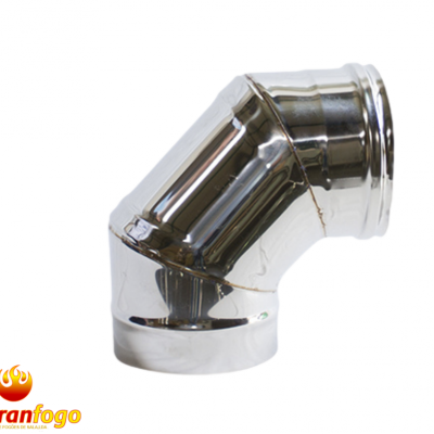 Conector metálico cromado em forma de cotovelo para tubagem