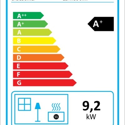 Etiqueta energética europeia do aquecedor CADEL S.R.L. ZEFIRO3 9kW com eficiência A+