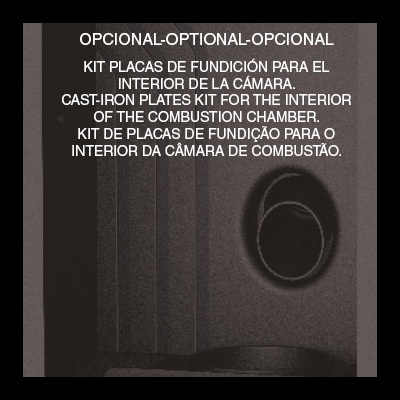 Texto sobre kit opcional de placas de fundição para câmara de combustão