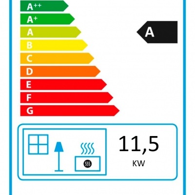 Etiqueta energética EU para aquecedor BRONPI ALTEA com classificação A e 11,5 kW