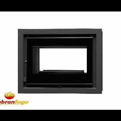 Recipiente metálico preto com logótipo abranfogo