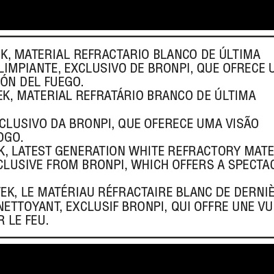 Etiqueta FireTek com descrição detalhada de material refractário branco