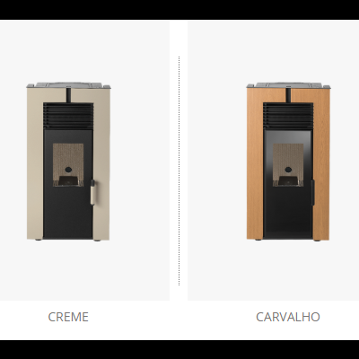 Quatro aquecedores retangulares nas cores bordeaux, creme, carvalho e branca em fundo branco.