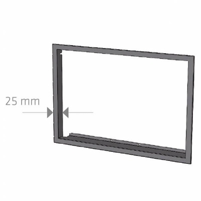 Moldura retangular cinzenta com largura de 25 mm