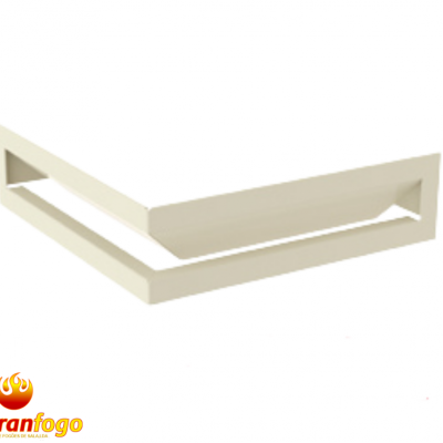 Suporte de canto em metal branco com logótipo abranfogo