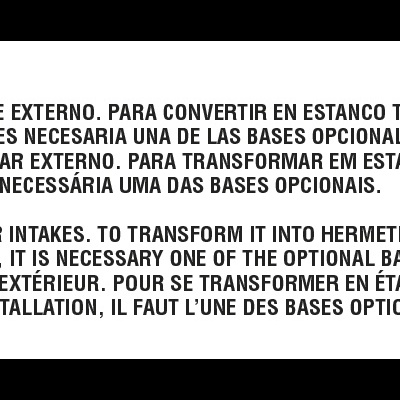 Instruções técnicas para kit opcional de tomas de ar externo para estanco em vários idiomas